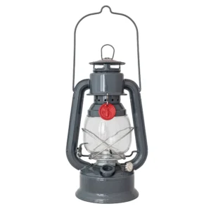 lampe tempête luciole de couleur gris anthracite sur fond blanc