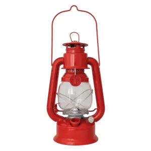 lampe tempête luciole de couleur cerise sur fond blanc