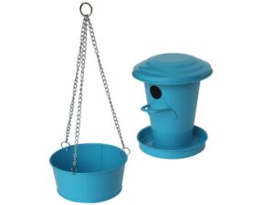 Bain d'oiseau pour jardin Bleu 1.5L